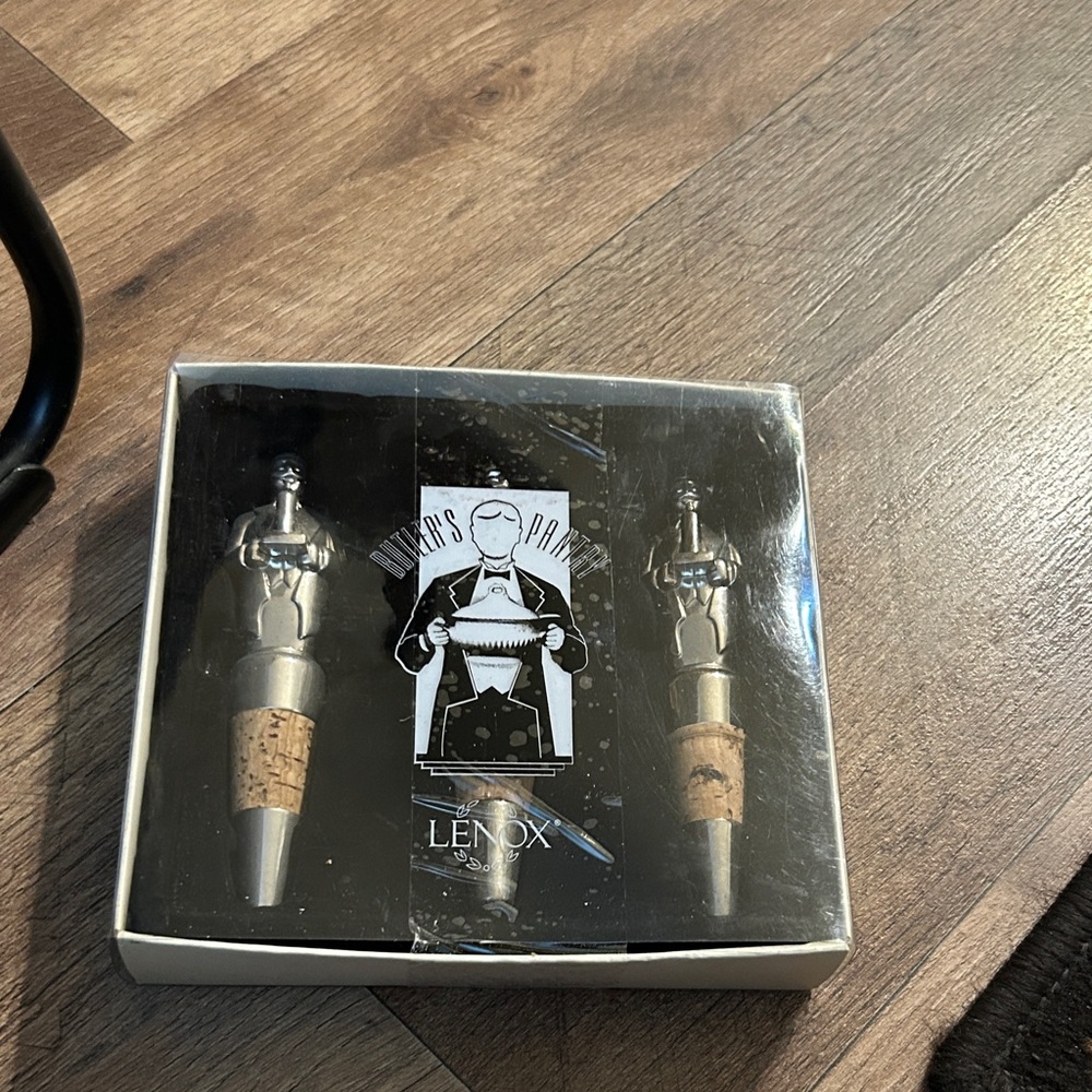 Lenox Butler Pantry Silver and Cork Wine Stoppers